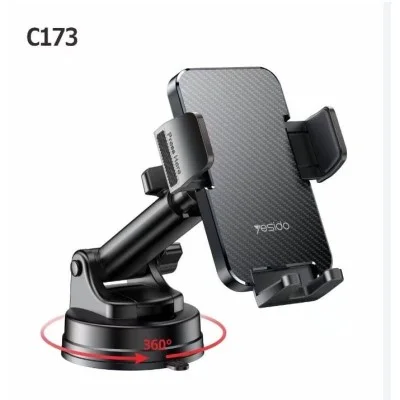 Yesido C173 Suction Telescopic Car Phone Holder (Black)